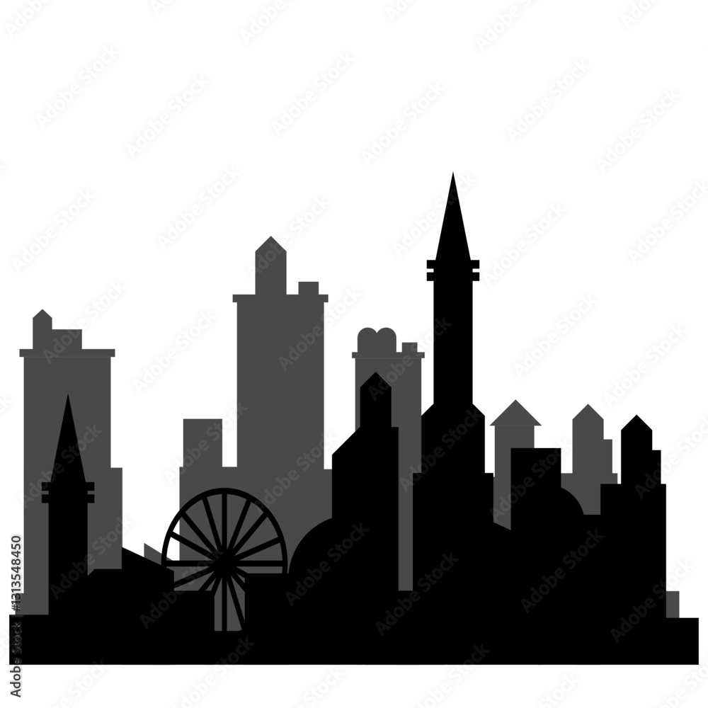 Obraz premium City Skyline Silhouette