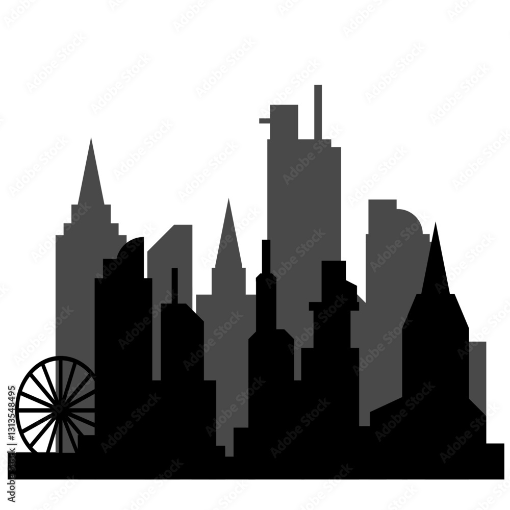 Obraz premium City Skyline Silhouette