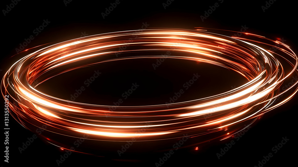 Dynamic Swirling Light Trails on Black Background for Abstract Art Dynamic Swirling Light Trails on Black Background for Abstract Art