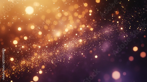 Abstract bokeh background of golden particles