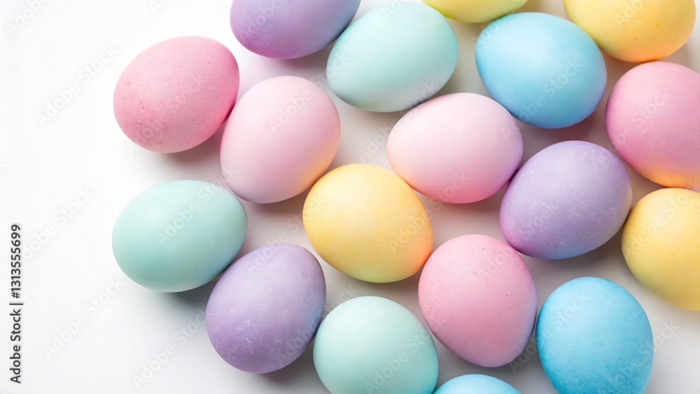 Easter Eggs in Pastel Colors on a White Background, Festive and Vibrant Stock Photography Perfect for Easter branding, seasonal decoration marketing, and holiday-themed photography. Easter Eggs in Pastel Colors on a White Background, Festive and Vibrant Stock Photography Perfect for Easter branding, seasonal decoration marketing, and holiday-themed photography.