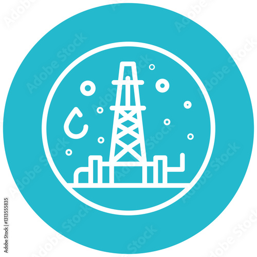 Hydraulic Fracturing Vector Icon