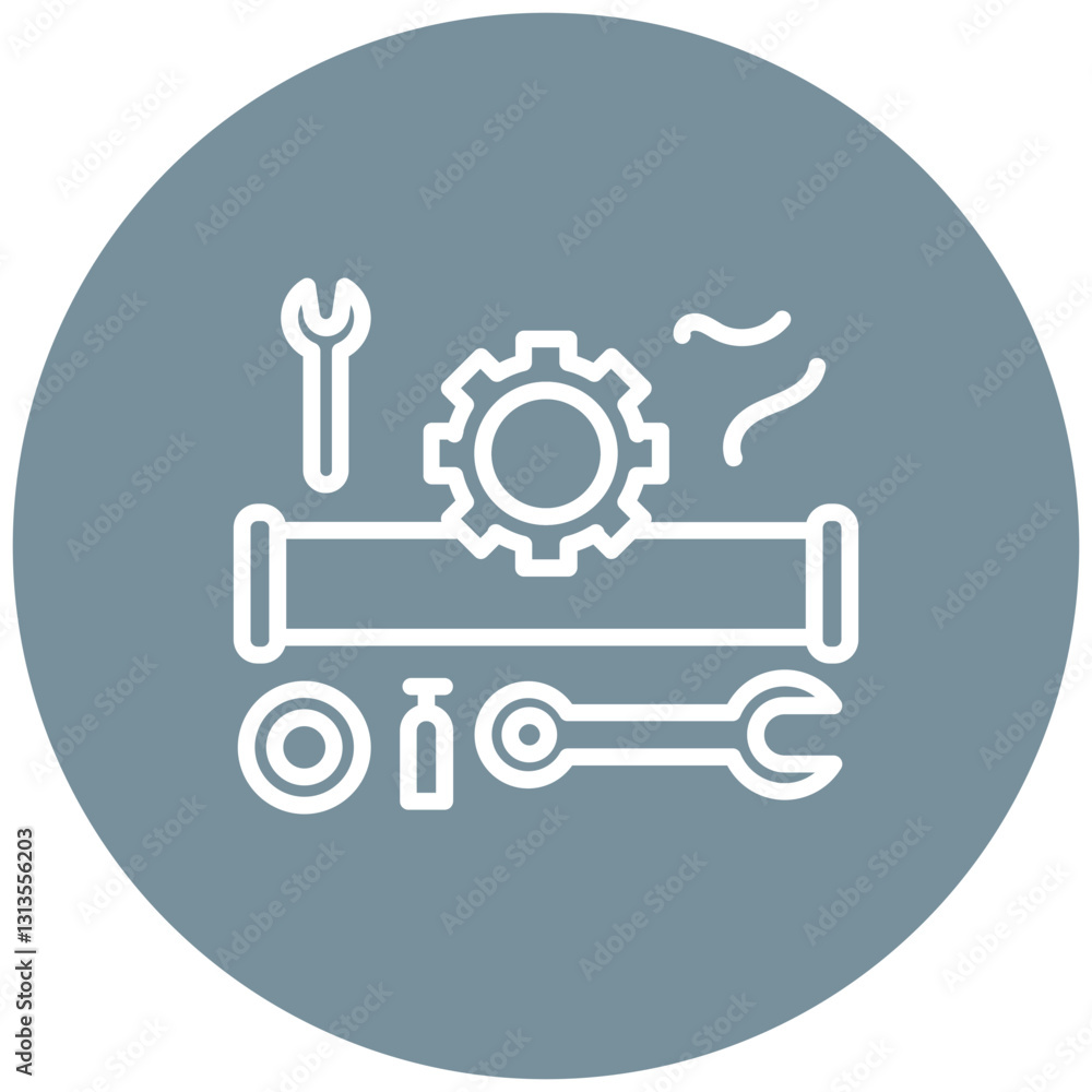 Pipeline Maintenance Vector Icon Pipeline Maintenance Vector Icon