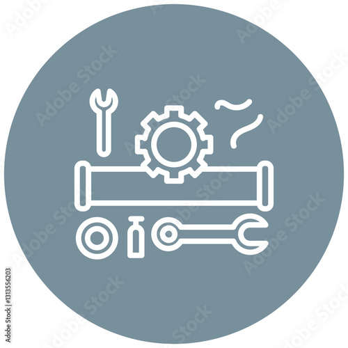 Pipeline Maintenance Vector Icon