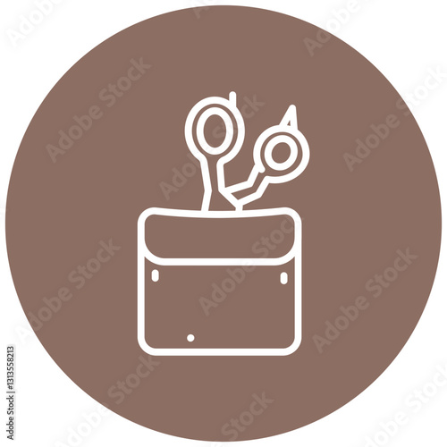 Hair Scissors Holster Vector Icon