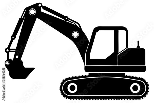 Excavator silhouette vector