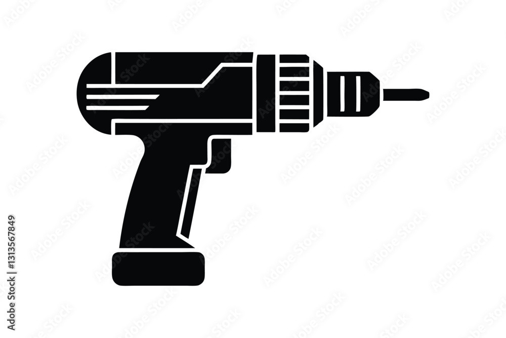 Silhouette of a modern hand drill machine vector art illustration.eps Silhouette of a modern hand drill machine vector art illustration.eps