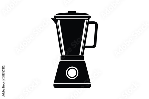 Silhouette of a masala blender machine vector art illustration.eps