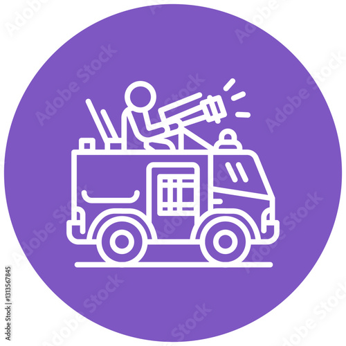 Riot Control Vehicle Vector Icon