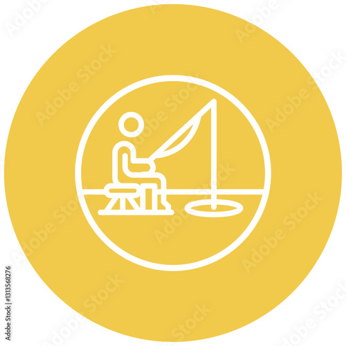 Ice Fishing Vector Icon