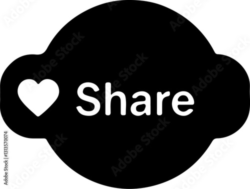 Network sharing simple black share  isolated on white background.