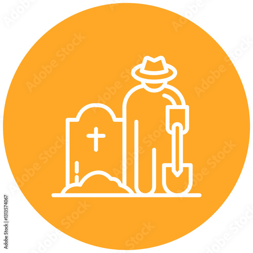 Grave Digger Vector Icon