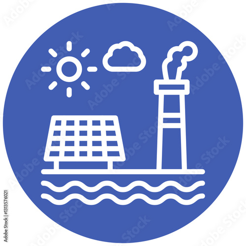 Solar Desalination Vector Icon