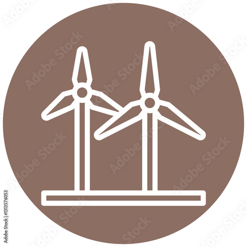 Wind Power Turbine Vector Icon