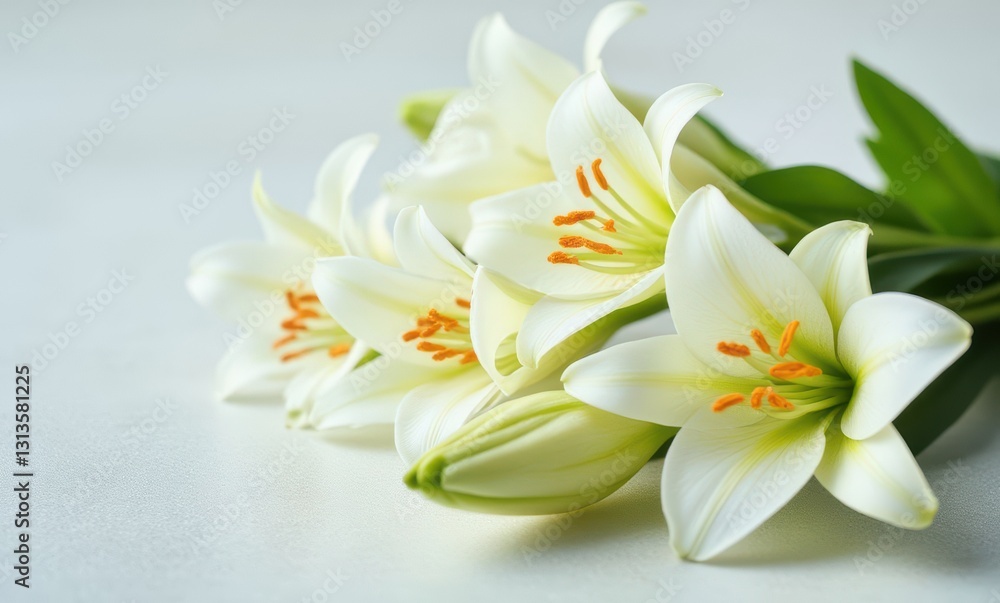 Elegant white lilies in soft light Elegant white lilies in soft light