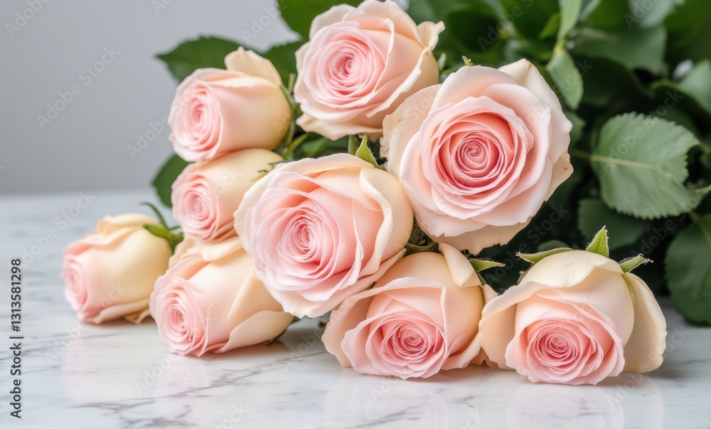 Beautiful pink roses arranged elegantly Beautiful pink roses arranged elegantly