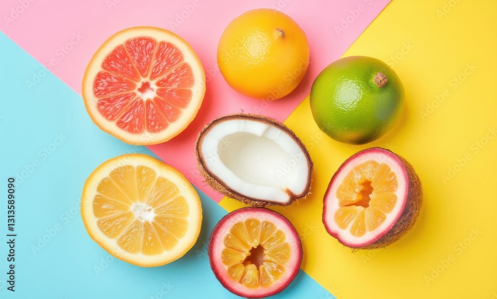 Vibrant citrus and tropical fruits Vibrant citrus and tropical fruits