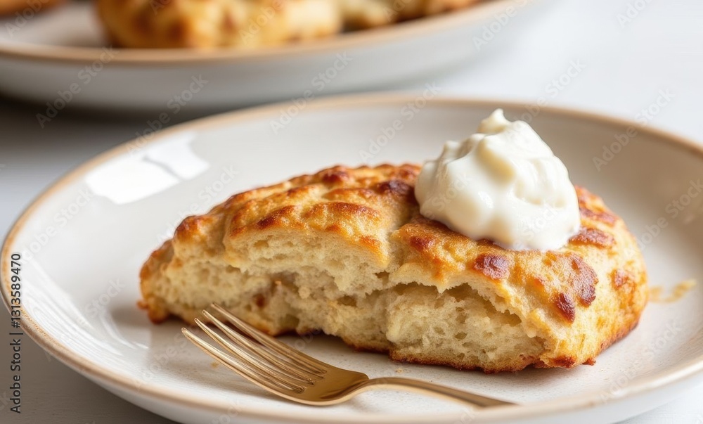 Delicious biscuit with cream topping Delicious biscuit with cream topping