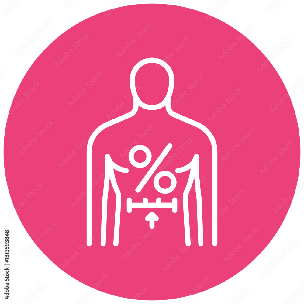 Fotografie Body Fat Percentage Vector Icon