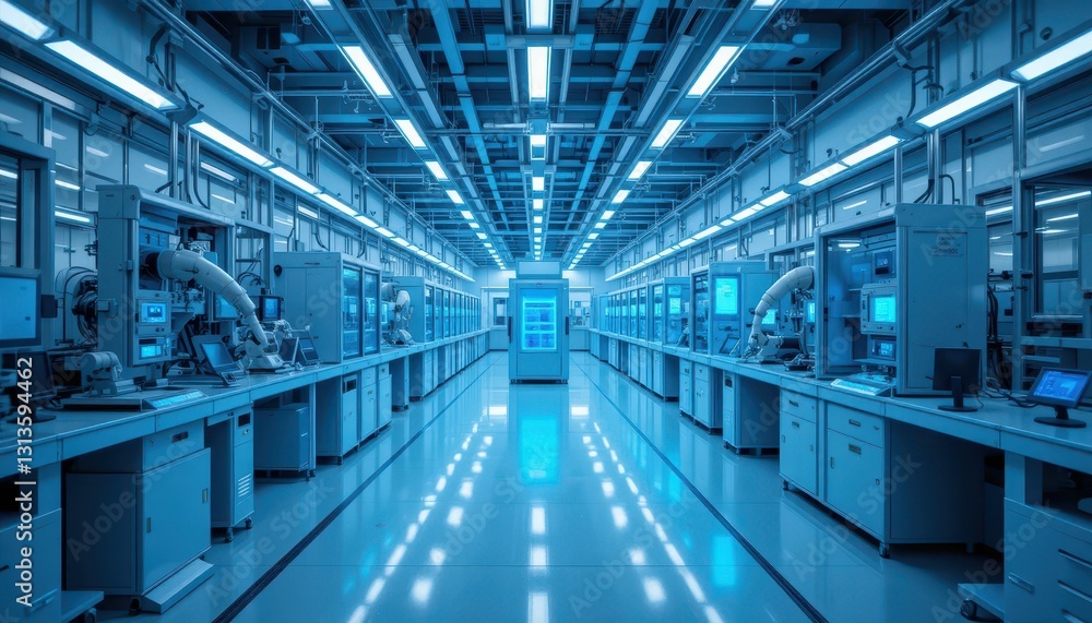 Fototapeta premium Modern Laboratory Interior with Advanced Technology and Robotics