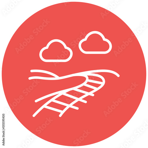 Trackside View Vector Icon