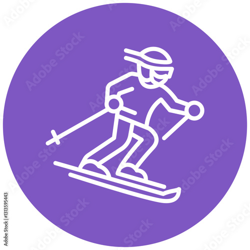 Alpine Skiing Vector Icon