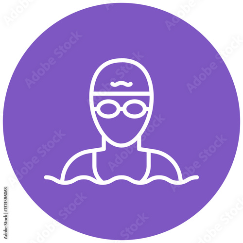 Open Water Swimming Vector Icon