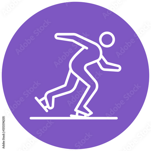 Speed Skating Vector Icon photo