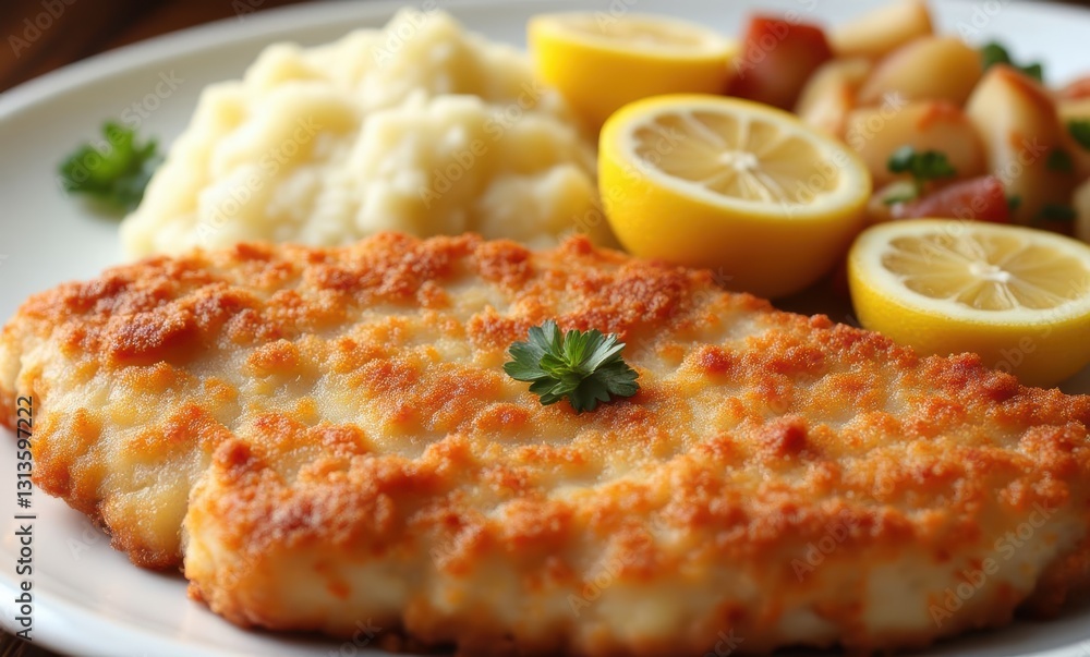 Crispy fish with lemon sides Crispy fish with lemon sides