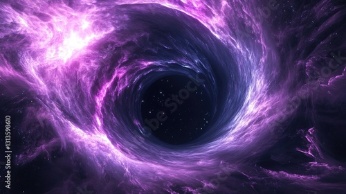 A cosmic view depicting a swirling space phenomenon and stars