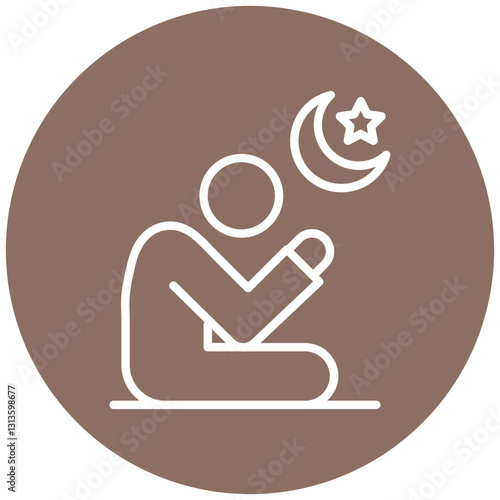 Muslim Praying Vector Icon