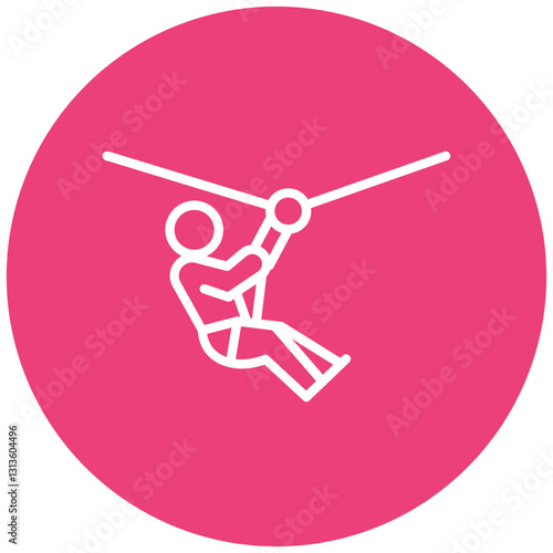 Zip Line Harness Vector Icon