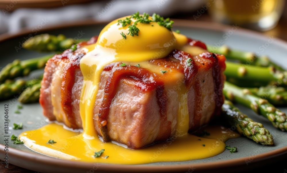 Savory meatloaf with egg yolk Savory meatloaf with egg yolk