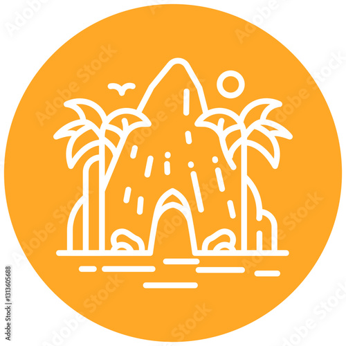 Beach Cave Vector Icon