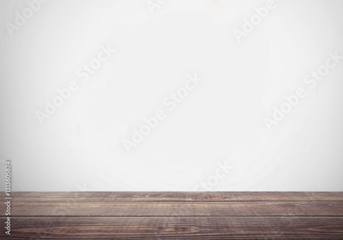 Concrete wall wooden floor planks background