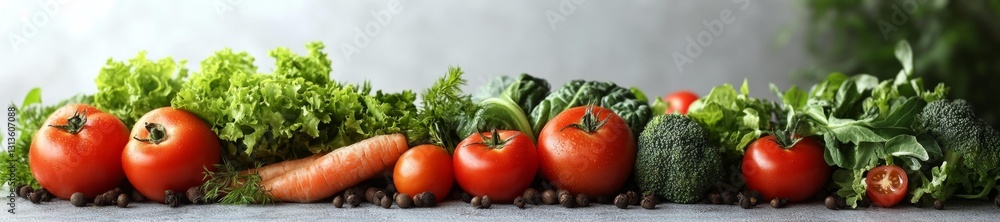Fresh Vegetables on White Background with Carrots Tomatoes and Greens. Generative AI Fresh Vegetables on White Background with Carrots Tomatoes and Greens. Generative AI