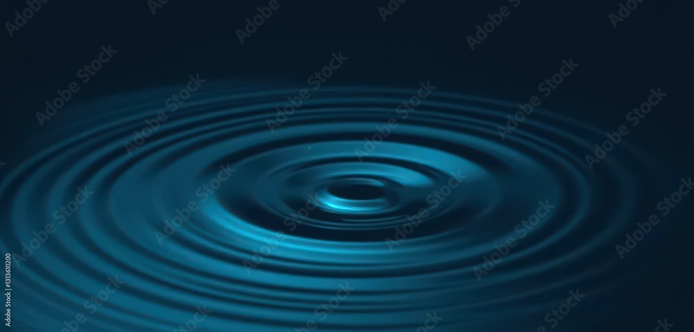 Subtle, concentric blue-green water ripples on a dark background, ripple, photo Subtle, concentric blue-green water ripples on a dark background, ripple, photo