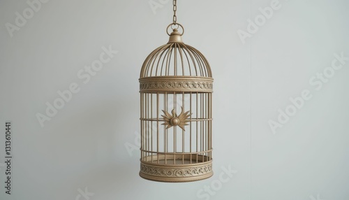 Ornate Vintage Bird Cage with Elegant Design and Detailed Structure