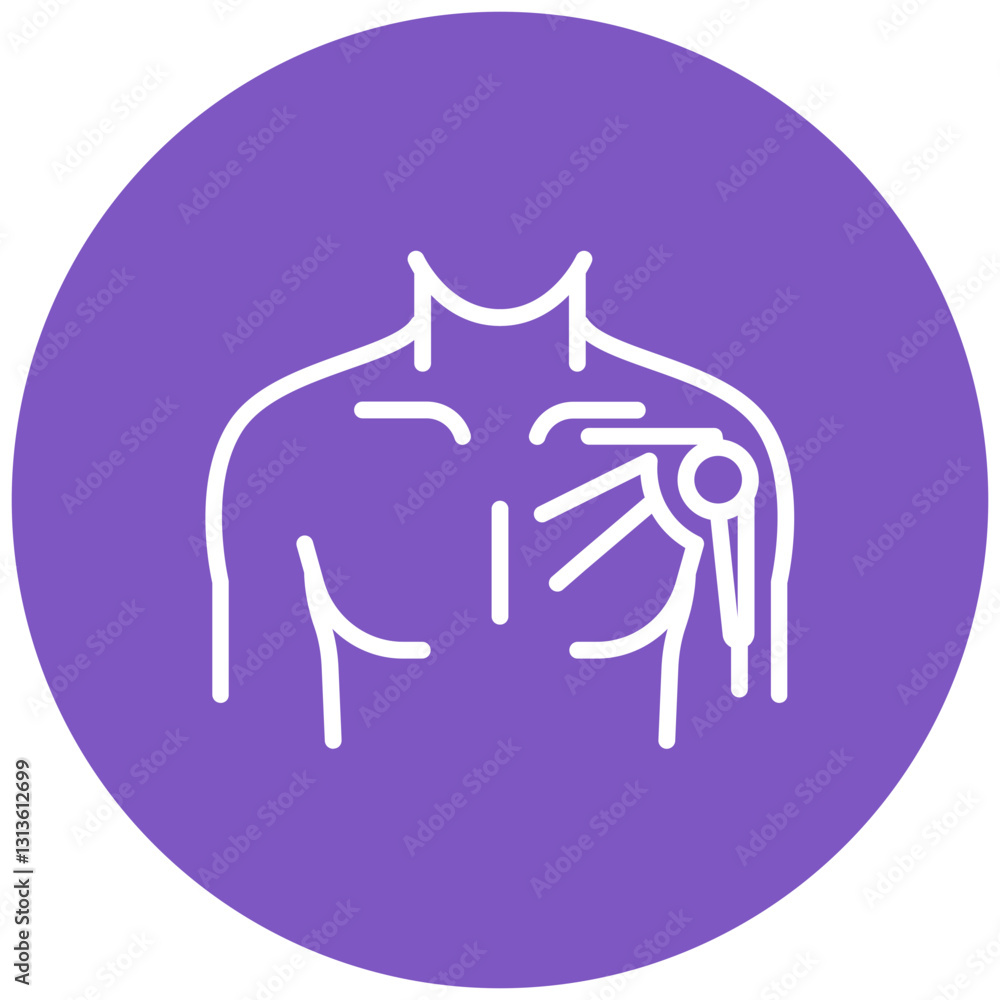 Shoulder Dislocation Vector Icon Shoulder Dislocation Vector Icon