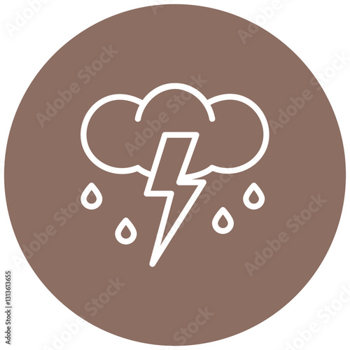 Cloudburst Warning Vector Icon