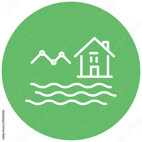 Flash Flood Warning Vector Icon