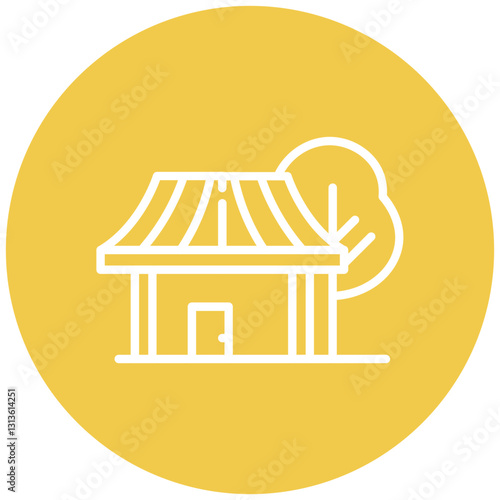 Monsoon Shelter Vector Icon