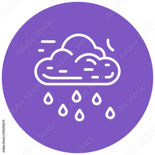 Monsoon Storm Clouds Vector Icon