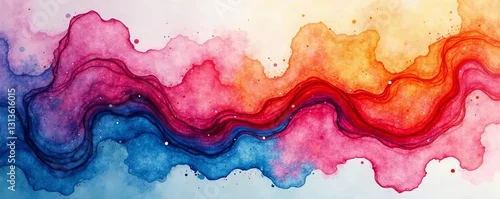 Panel kuchenny z motywem Vibrant watercolor painting with intricate texture and abstract design, watercolor, art