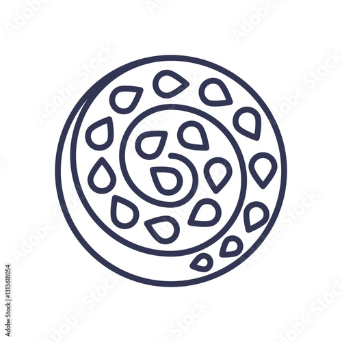 Abstract representation of micelle formation with circular and droplet shapes.