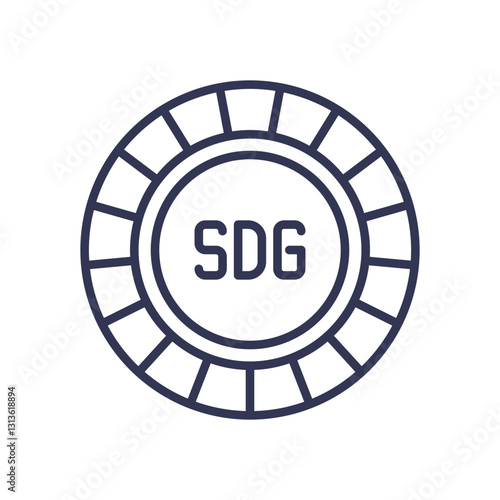 Circular SDG icon symbolizing global goals and sustainable development.