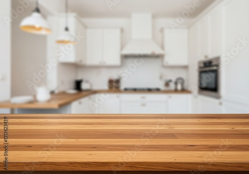 Modern kitchen interior mockup table with sleek furniture and contemporary design in a stylish home