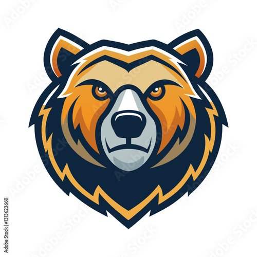 Bear mascot vector logo illustration