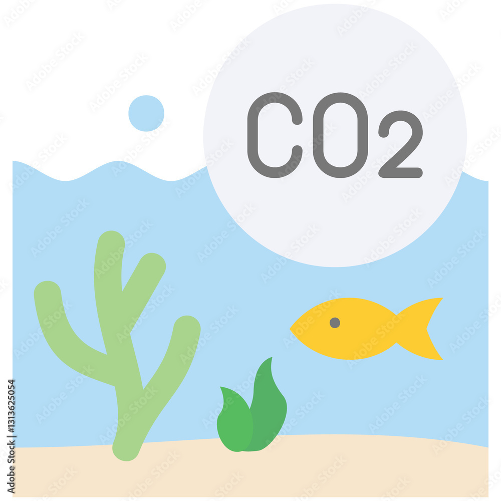 Fototapeta premium Ocean Acidification Illustration
