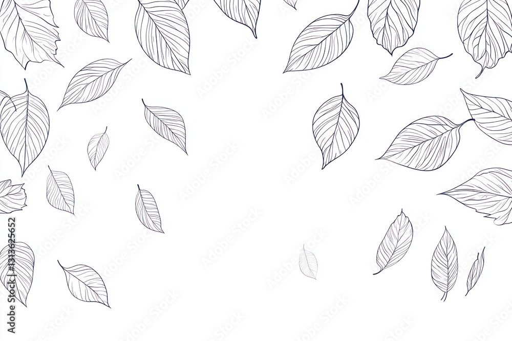Falling leaves, autumn, white background, design element Falling leaves, autumn, white background, design element